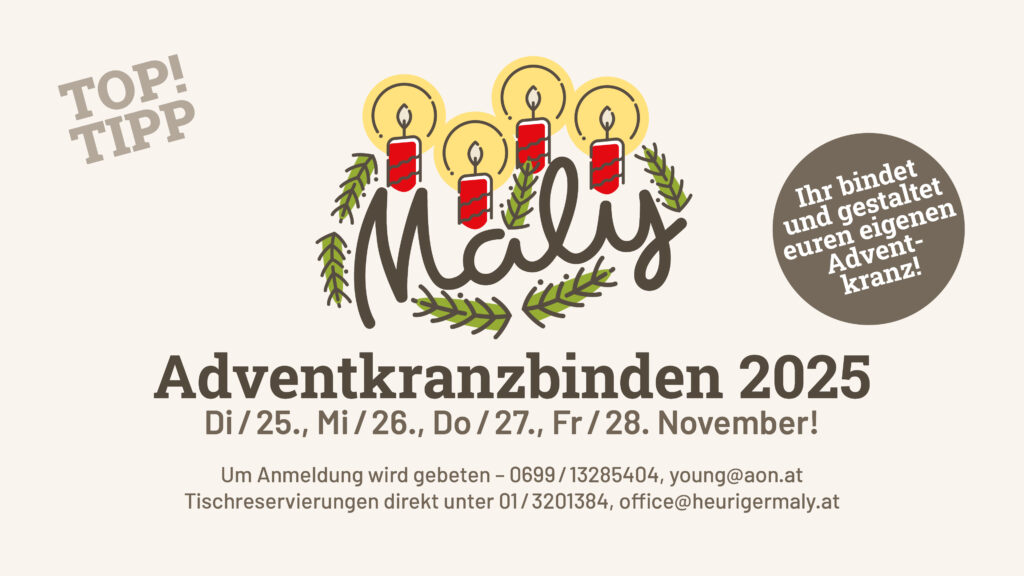 Adventkranzbinden beim Maly mit Gaby Young